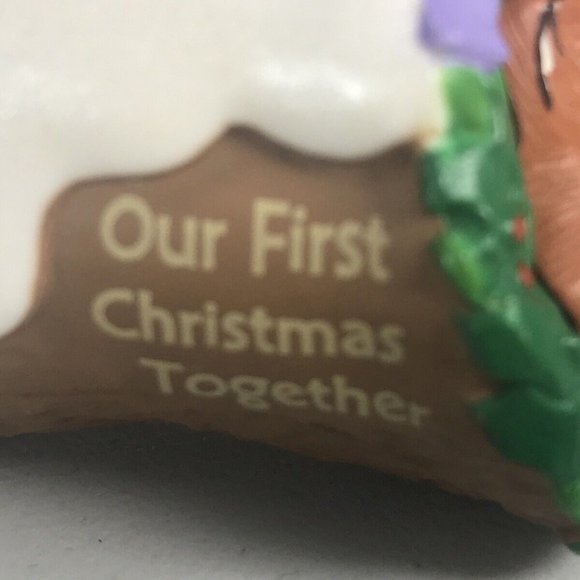 Hallmark Keepsake Ornament Our First Christmas Together 1990 Fox Couple Vintage - Picture 6 of 12